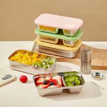 1pc 600/700ML Multifunctional 304 Stainless Steel Lunch Box With Lid, Portable Bento Box With Compartments, Sealed Leak Proof Lunch Containers, Cold And Heat-Resistant Fruit Salad Food Storage Container, Kitchen Refrigerator Fresh-Keeping Box, Suitable For Student And Adult Use In Home, School, Dorm, Office, Outdoor Camping, Picnic, Travel, Back To School - Multicolor - View 13