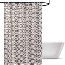 Mould Mildew Resistant Quick Dry Shower Curtain - Water Repellent 100% Polyester Bathroom Curtain - DIAMOND-sILVER - View 1