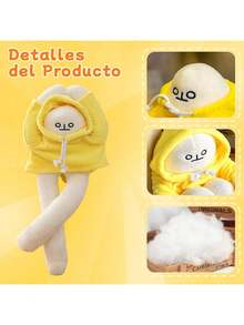 StyleTrendSELOVE Mu Hat Banana Man, 36cm Kawaii Peluche de Banana con Almohada de Peluche Magnética Intercambiable Juguete Divertido para Hombres Descompresión, Regalo de Cumpleaños para Niños y Niñas (14.17in) Calidad Premium Versión Mejorada - 36 cm / 14,17 pulgadas - Ver 4