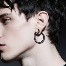 1件装不锈钢蛇形耳坠，适用于拉伸耳洞、耳扩、耳钉、身体饰品、女性饰品配件 - 蛇-2 - 查看 9