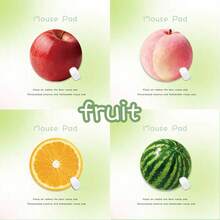 创意可爱防滑圆形水果主题鼠标垫 - 适用于卧室、客厅、书桌装饰和办公电脑使用 - 彩色 - 查看 7