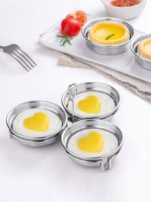 1pc Stainless Steel Steaming Egg Mold,3-In-1 Steamed Egg Mold,Household Egg Cooker,Egg Ring,Frying Egg Mold,Breakfast Sandwich Egg Mold,Baking Kitchen Tool,Kitchen Gadgets,Suitable For Daily Use,Home,Kitchen, School,Restaurant,Gatherings - Multicolor - View 5