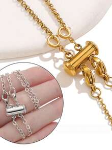 Necklace Layering Clasp Slide Lock Connector Suitable For Multi-Strand Sliding Tube Clasp - Multicolor - View 6