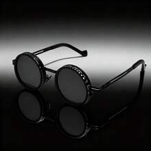 1 pieza Gafas de moda de unicolor estilo retro con estilo, lentes giratorias - brillo ajustable, marco de aleación, lentes TAC de color negro y gris - Multicolor - Ver 20