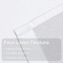 Linen Textured 100% Blackout Curtains For Kids Room-2 Pcs Thermal Insulated Entryway Cottage Decor Curtains -Kitchen Bathroom Waterproof Farmhouse Grommet Curtains(W 52 X L 54 Inch Long,Charcoal Grey) - Pure White + 50"W X 102"L (Pack Of 2) - View 4