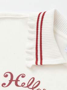 Balabala Girls Sanrio Polo Sweatshirt, Cute Graphic Style, Preppy Casual Look - Off-white - View 3