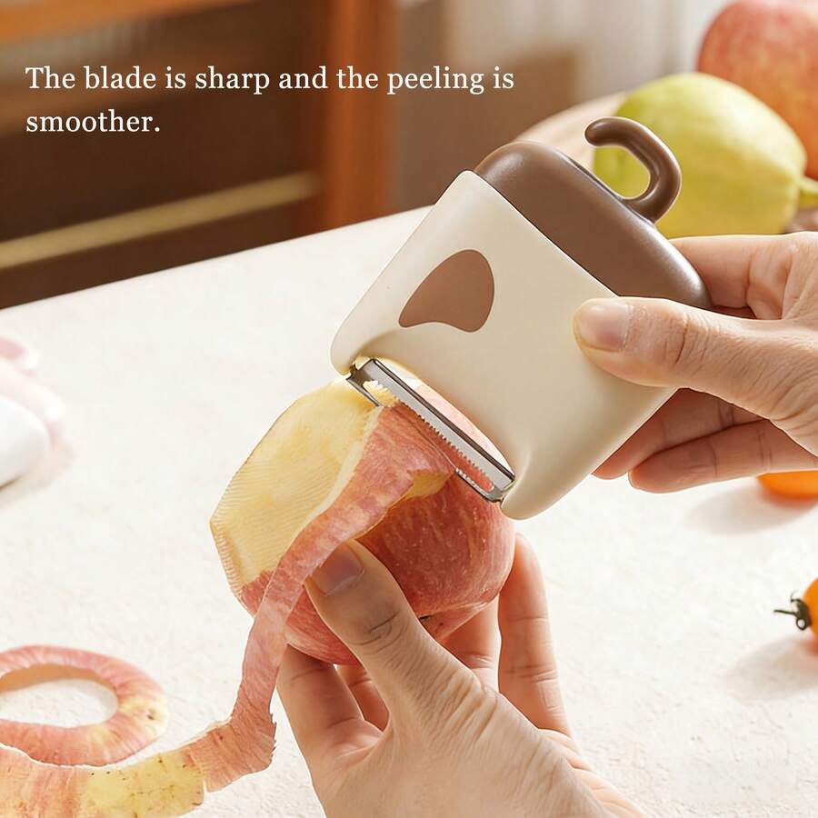 1pc/Fruit And Vegetable Brush Peeler, Independently Designed, Two-In-One Peeling Tool, Multi-Functional Cleaning Brush Peeler For Potatoes Fruits - Multicolor - View 1