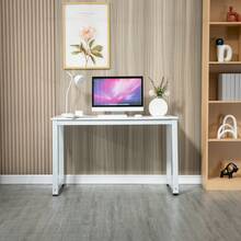 White Computer Desk - White + Medium Density Fiberboard - View 6