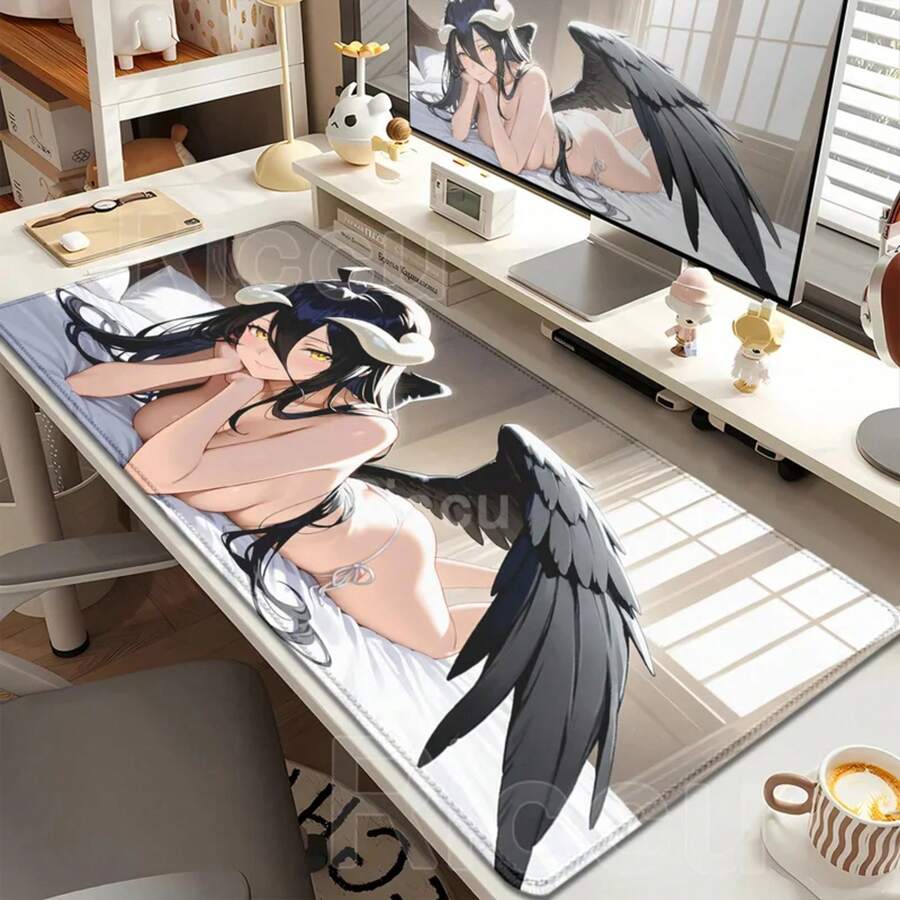 Albedo Overlord Large Mouse Pad Anime Sexy Girl  Gamer Game Keyboard Mousepad Computer Office Desk Accessories Desk Mat - 反照率 11 - 查看 1