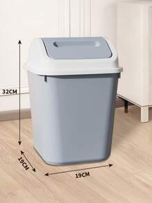 Large Capacity Leak-Proof Thick & Durable Trash Can With Lid, Suitable For Kitchen, Office, Bedroom, Effectively Controls Odor, Ventilation Hole Design, Space-Saving, Minimalist Style, Fashionable & Durable