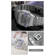 CASIO LA680WA Series Digital Watch, Stainless Steel Band Square Dial With LED Light, 5-Year Battery, 30M Water Resistant Unisex Wristwatch For Daily/Commute - one-size - View 4
