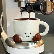 可爱焦糖脚印陶瓷杯，高端奢华釉面卡通马克杯，咖啡杯，水杯，办公室早餐杯 - 彩色 - 查看 4