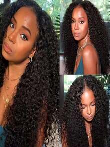 V Part Wigs Human Hair Brazilian Virgin Deep Wave Human Hair Wigs For Women Upgrade U Part Glueless Wigs Human Hair Clip In V Shape Kinky Curly Wig No Leave Out None Lace Front Wig 250 Density Natural Color - màu tự nhiên - Xem 8