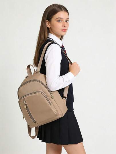 1 pieza Mochila de gran capacidad y estilo para mujer, adecuada para ir al trabajo, viajar, compras y como regalo.