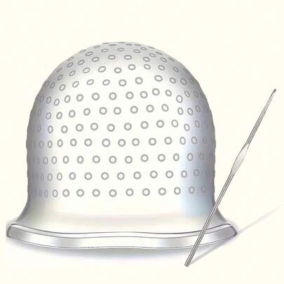 1个可重复使用的硅胶染发帽，多色染发帽，带挂钩，适用于家庭美发和染发，沙龙染发工具，染发刷，染发碗，返校季必备，旅行度假必备，女士美发配件，梳子，理发配件