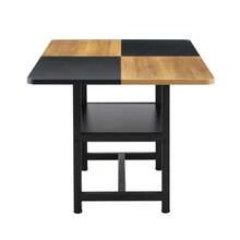 Rectangular Dining Table In Industrial Design, 160x90x76 Cm, For 4-6 People, Brown/Black, With Multifunctional Storage Shelf, For Living Room, Kitchen & Dining Area. - 黑色 - 查看 9