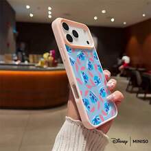 Miniso Disney Stitch Phone Case All-Over Stitch Pattern Design Cute & Playful Disney Accessory Transparent Magnetic Shockproof Case Suitable For Iphone 17 Pro Max/17 Pro/17 Air/17/16/15/14/13/12/11/X/XS Pro/Pro Max Series Iphone 17 Pro Max Case Iphone 17 Pro Case Iphone 17 Case Stocking Stuffers The Girlfriend The Chosen Early Fall Fashion - 藍色 - 查看 3