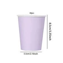 10/20/40个装，浅紫色纯色一次性纸杯，9盎司冷热饮杯，茶杯和咖啡杯，纯色派对杯，适合儿童和成人在生日、野餐、婚礼、婴儿派对、办公室、餐厅和其他场合使用，深色派对用品 - 淡紫色 - 查看 8