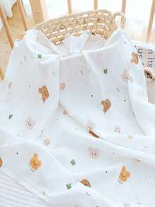 1件婴儿棉纱布襁褓毯，新生儿医院用襁褓毯，柔软透气印花襁褓毯，圣诞节、万圣节、感恩节送给宝宝的完美礼物 - 嬰兒印花包單 - 查看 10