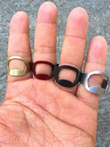 1pc Bottle Cap Opener Ring For Beer, Portable And Personalized Bar And Soda Opener, Popular Among Netizens,Stainless Steel Ring Bottle Openers, Cool Finger Beer Opener Rings For Men & Women - Perfect Party Gift,Portable, Durable & Easy-To-Use For Beer And Soft Drink Caps, Perfect For Grilling, Outdoor Cooking & Everyday Use, Beer Accessories,Portable Beverage Opening Tool - Durable And Easy To Use - Multicolor - View 9