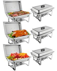 Techigher Chafing Dishes For Buffet 2/4/6 Pack, 8QT Food Warmers For Parties Buffet, Chafing Dish Buffet Set With Folding Frame For Any Party - 6 Pack - View 7