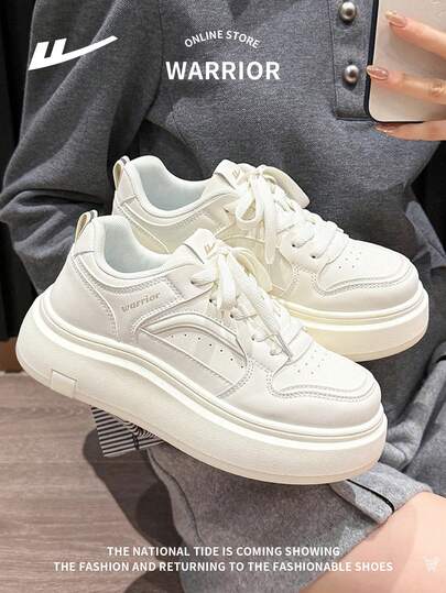 WARRIOR 1双女士系带运动鞋，个性时尚百搭复古轻便舒适防滑休闲户外低帮鞋