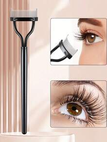 2pcs/1pc Ergonomic Long Handle Eyelash Comb, Steel Needle Eyelash Separator, Eyelash Styling Tool, Beauty Tool. Home/Travel Eyelash Tool, Beauty Salon Beauty Tool,Giveaways - Multicolor - View 1