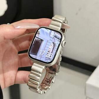 1 st asymmetriskt metallklockarmband kompatibelt med AppleWatch-armband AppleWatch 42 mm 38 mm 40 mm 41 mm 44 mm 45 mm 46 mm 49 mm moderiktigt smartklockarmband för AppleWatch-serien Ultra2 Ultra SE2 SE 10 9 8 7 6 5 4 3 2 1 för män kvinnor