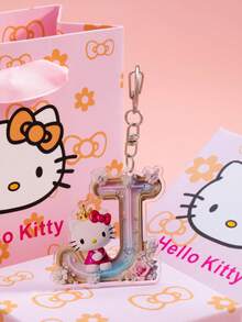 SANRIO Móc khóa túi xách hình Hello Kitty dễ thương bằng acrylic xuyên biên giới, gồm 26 chữ cái tiếng Anh, đang thịnh hành. - Nhiều màu - Xem 29