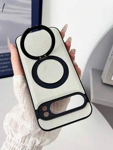 Luxury Retro Business Magnetic Wireless Charging 360° Rotate Invisible Ring Bracket Portable Faux Leather Phone Case Compatible With Google Pixel 10 Pro 9 8 7 6 Pro 9A 8A 7A 6A 5A 4A 5G Protect Cover - White - View 6