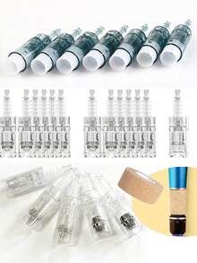 5pcs/Set Dr Pen Ultima Replacement Cartridges (With Anti-Slip Handle) | Compatible With MTS Facial Care, Facial Massage Pen Derma Pen M8/A10 (Bayonet Style) Skincare Tools, Facial Care, Beauty Therapist Supplies - Multicolor - View 1