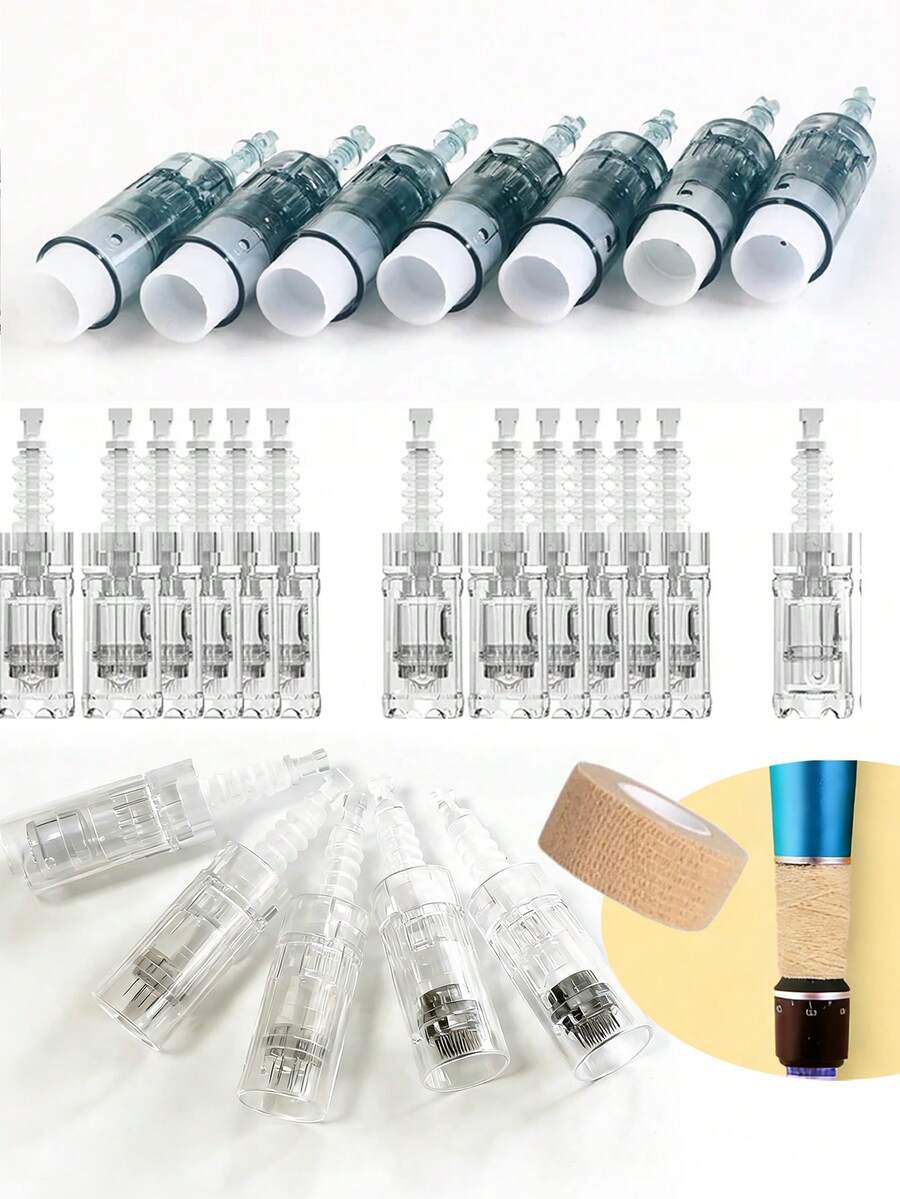 5pcs/Set Dr Pen Ultima Replacement Cartridges (With Anti-Slip Handle) | Compatible With MTS Facial Care, Facial Massage Pen Derma Pen M8/A10 (Bayonet Style) Skincare Tools, Facial Care, Beauty Therapist Supplies - Multicolor - View 1