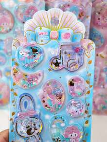 Creative Stickers, Cute Children's Water Stickers, Customizable Mermaid Water Dance Stickers, Gifts, 3D Stickers, Stereoscopic Stickers, Phone Case Stickers, Notebook Decorative Stickers, Craft Stickers, Fun Stickers, Diary Decorative Stickers, Graffiti Stickers. - Multicolor - View 11