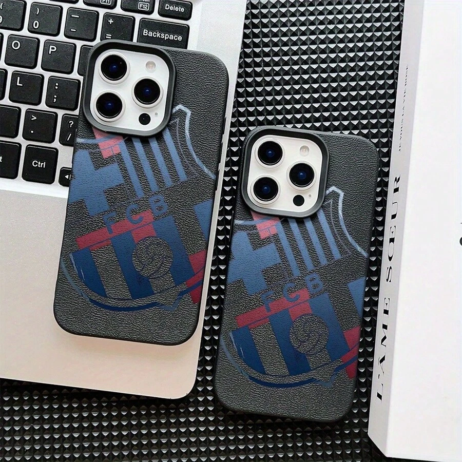 Funda para teléfono con diseño de Fútbol B-Barca, compatible con modelos de 17, 16E, 16, 15, 14, 13, 12, 11 Pro Max, 11 Pro, Air, X, XR, XSMAX, 8, 7 y 7 Plus, diseñada para evitar caídas con una cubierta trasera suave de TPU - Negro - Ver 1