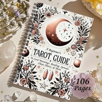 1pc Tarot Guide - A Beginner's Guide To Card Meanings, Reading, Spreads, Cheat Sheets, & More, A Guided Workbook For Easy And Intuitive Spiritual Practice, Guestbook, Office Planner