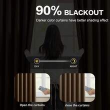 Brown Blackout Curtains 96 Inches Long,Soft Polyester Faux Silk Floor Length Pinch Pleats Panels Drapery For Bedroom, Living Room, Office, Hotel, 40" W X 96" L, Set Of 2, Dark Chocolate - Brown + 40"W X 96"L (Pack Of 2) - View 3