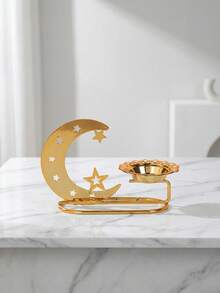 1 peça de castiçal nórdico de metal para decoração de mesa, ideal para decoração com tema Lomo - Castiçal elegante de ferro, perfeito para decoração de casamentos, casa, quarto, cozinha e sala de jantar, formato de lanterna com estrela e lua, decoração com tema Lomo - Multicolorido - Ver 17