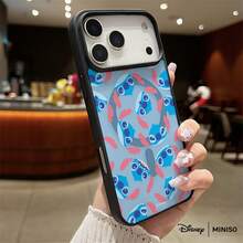 Miniso Disney Stitch Phone Case All-Over Stitch Pattern Design Cute & Playful Disney Accessory Transparent Magnetic Shockproof Case Suitable For Iphone 17 Pro Max/17 Pro/17 Air/17/16/15/14/13/12/11/X/XS Pro/Pro Max Series Iphone 17 Pro Max Case Iphone 17 Pro Case Iphone 17 Case Stocking Stuffers The Girlfriend The Chosen Early Fall Fashion - 藍色 - 查看 2