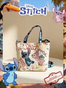 Disney 1个官方授权的米奇/史迪奇图案时尚手提包,休闲多功能单肩包,配有可调节肩带,适合女性/女孩/青少年/学生日常使用、外出、购物、返校等场合。 - 彩色 - 查看 28