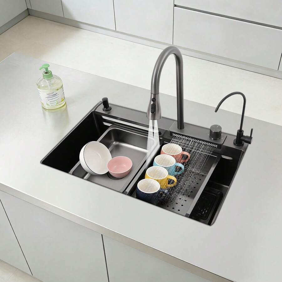 YUNRUX Kitchen Sinks - Black - View 1