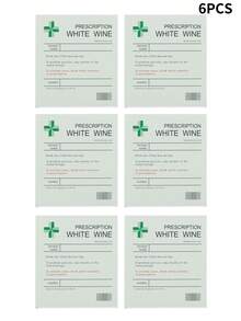 6pcs Funny Prescription Wine Labels, Christmas Novelty Labels, Wine & Champagne Bottle Stickers