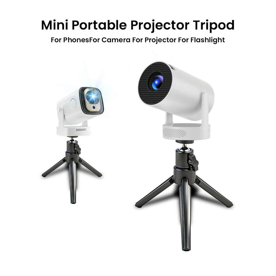 VELEC Multi-Function Mini Projector Tripod MountCompatible With 1/4-Inch Threaded ProjectorsABS MaterialPortable, Compact 360° Rotating Projection MountIdeal For Outdoor Use And Home Theater