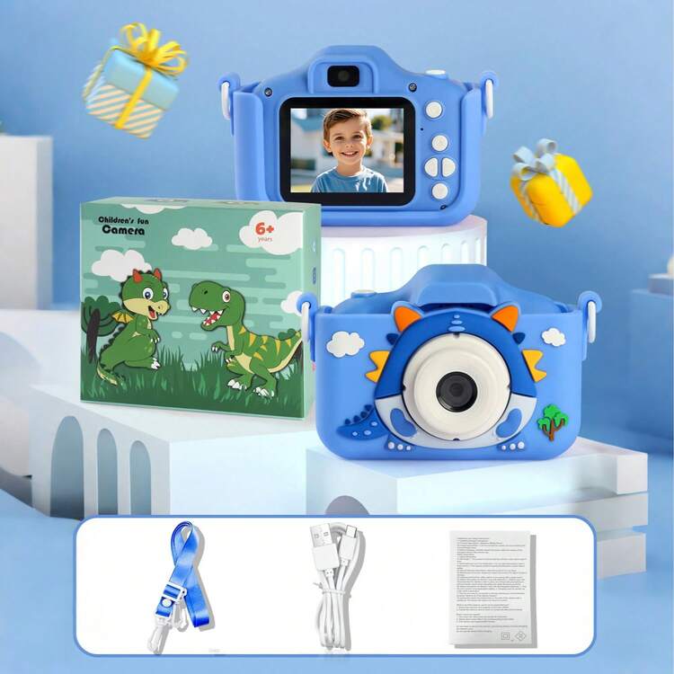 كاميرا أطفال، كاميرتان مزدوجتان، 1080 بكسل عالي الدقة، 48 ميجابكسل، متعددة الوظائف، تدعم الفيديو والألعاب والموسيقى، هدية عيد ميلاد للأولاد/البنات - متعدد الألوان - مشاهدة 8