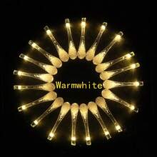 1 pièce Guirlande lumineuse solaire d'extérieur - 8 modes, 5 m/20 LED, 7 m/50 LED, IP65 étanche, 8 modes d'éclairage, guirlande lumineuse solaire à gouttes d'eau, convient pour les jardins, les cours, les fêtes, les pubs, les entreprises, les maisons, les pelouses, les mariages, les balcons, les pavillons, les fêtes, les anniversaires, le camping, les festivals, la décoration de la Saint-Valentin (multicolore/blanc chaud/blanc) Guirlande lumineuse de jardin d'extérieur - Marron - Voir 13