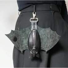 1PC New Fashion Leather Bat - Shaped Coin Purse Men Women  Gothic Punk Style Daily Party Accessory - Genuine Leather Magnetic - View 12