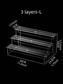 3-Tier Acrylic Display Shelf, Artistic Decorative Style, Transparent Storage & Organization Rack - Clear Acrylic Shelf, Suitable For Collectibles, Figurines, Jewelry, Cosmetics Etc., Multi-Compartment, Floor-Standing Design
