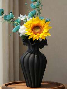 1pc Large French Vintage Style Decorative Vase, Black, Suitable For Living Room/Dining Table Home Decor - Multicolor - View 9