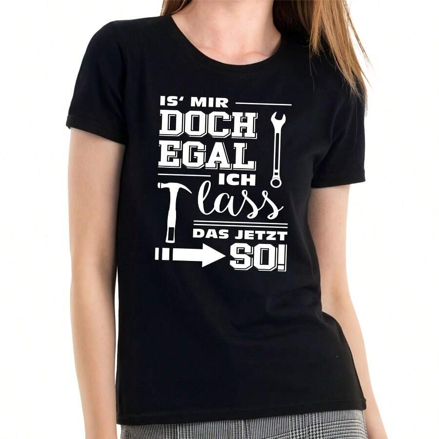 I Don't Care, I'll Leave It Like That Now Sayings Fun Ladies Girlie T-Shirt - 紅色 - 查看 1