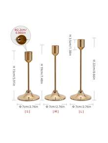 12件/6件/3件金色/黑色/镀金烛台套装，适用于柱状蜡烛和锥形蜡烛，适合圣诞节、万圣节、复活节、感恩节、家居、婚礼、派对、周年纪念日装饰 - 彩色 - 查看 4