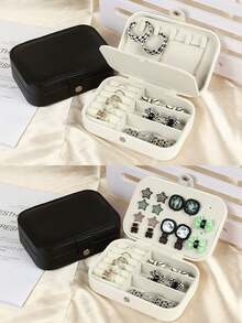 1个多功能迷你首饰盒，大容量旅行首饰盒，适合女性旅行时收纳首饰，也可作为日常首饰盒使用。适合存放项链、戒指、耳环等，可作为节日或生日礼物送给女友、朋友或女孩，也可作为母亲节惊喜礼物。 - 彩色 - 查看 8